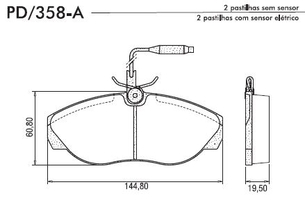 PASTILHA FREIO DUCATO 2.8 97/99 DIANT (GIRLING) 9945788