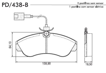 PASTILHA FREIO DUCATO 2.8 00-02 DIANT SISTEMA GIRLING