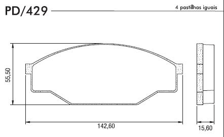 PASTILHA FREIO TOYOTA HILLUX 4X2/4X4 94ED (AKEBONO)