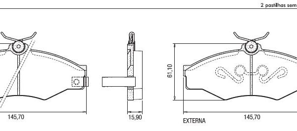 PASTILHA FREIO TOYOTA HILUX 4X2 NAC 01ED (AKEB) SYL