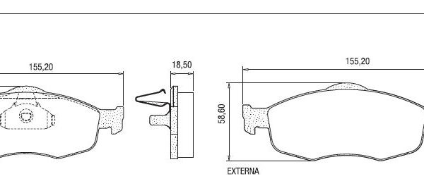 PASTILHA FREIO FORD MONDEO 93ED DIANT Nº F5RZ-2001A
