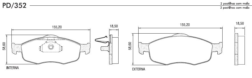 PASTILHA FREIO FORD MONDEO DIANT F5RZ-2001A C/ALARME