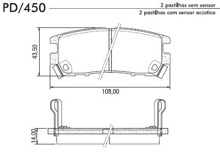 PASTILHA FREIO MITSUBISHI PAJERO 2.8 TRAS Nº4605A237
