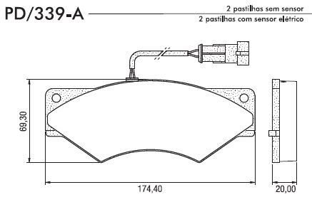 PASTILHA FREIO IVECO DAILY 5012 5912 2.5 02ED Nº1906183