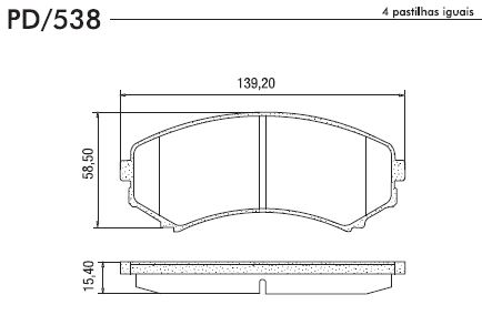 PASTILHA FREIO MITSUBISHI PAJERO FULL 02ED Nº MZ690178