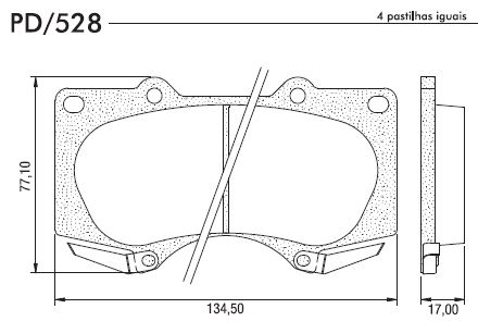 PASTILHA FREIO TOYOTA HILUX SW4 PAJERO FULL DIANTEIRA
