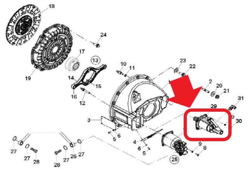 SERVO EMBREAGEM VOLARE MWM EURO5 Nº 6025003031003