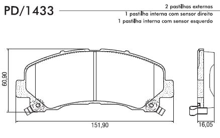 PASTILHA FREIO S10 12ED DIANTEIRA Nº 52076223 VARGA