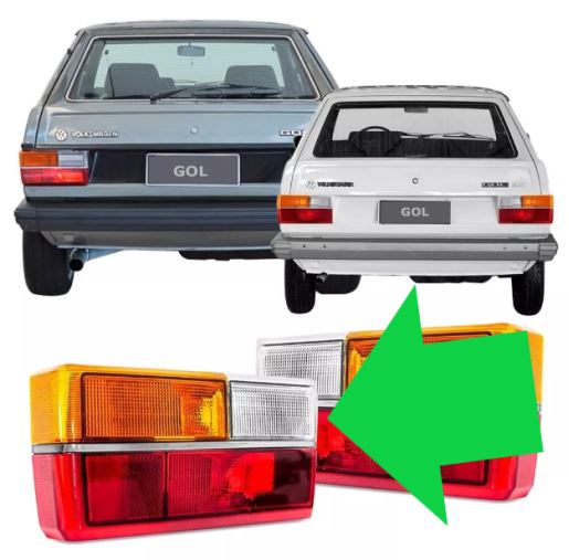 LANTERNA TRASEIRA GOL 80A86 ESQ BICOLOR C/FRISO CROMADO