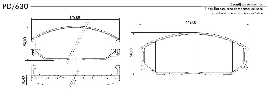 PASTILHA FREIO HYUNDAI SANTA FE 2.0 Nº 5810126A10