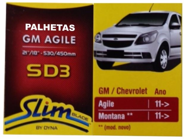 PALHETA LIMPADOR PARABRISA CHEVROLET AGILE MONTANA GM