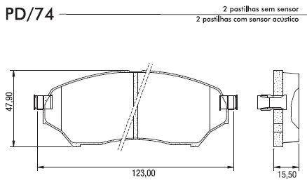 PASTILHA FREIO MITSUBISHI PAJERO 1.8 MONTERO NºMR475453