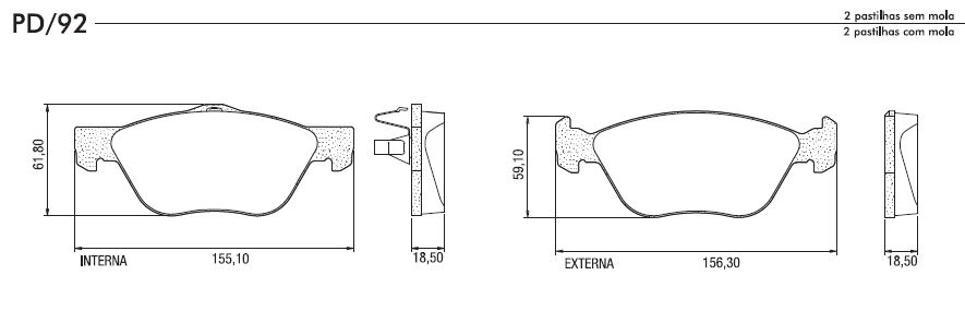 PASTILHA FREIO PALIO STRADA DOBLO IDEA Nº7087744 LOCKER