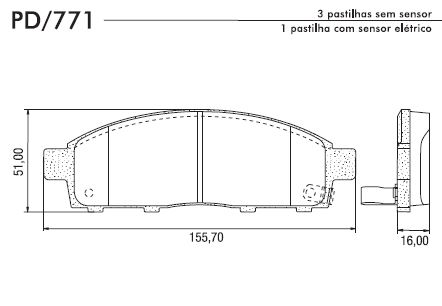 PASTILHA FREIO MITSUBISHI L200 TRITON 07ED DIAN TOKICO
