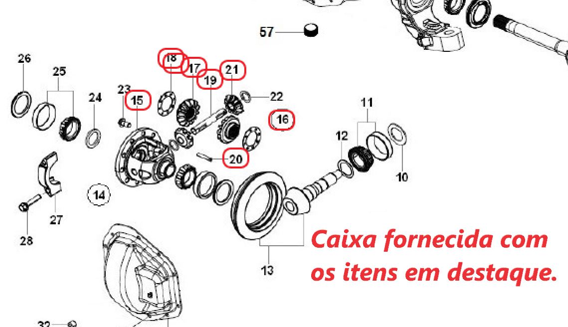 CAIXA SATELITE AGRALE VOLARE V8L 4X4 DIANTEIRA COMPLETA
