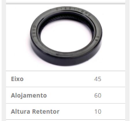 RETENTOR PINHAO DIFERENCIAL CHEVETTE BRASEIXOS 01851BRG