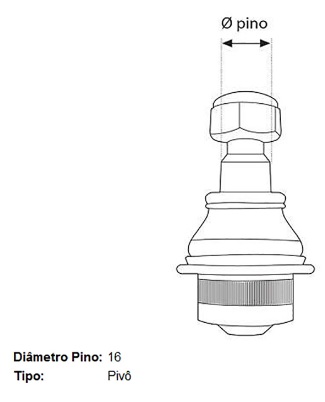 PIVO SUSPENSAO HONDA CIVIC 1.7 2001-2006 INFERIOR 16MM