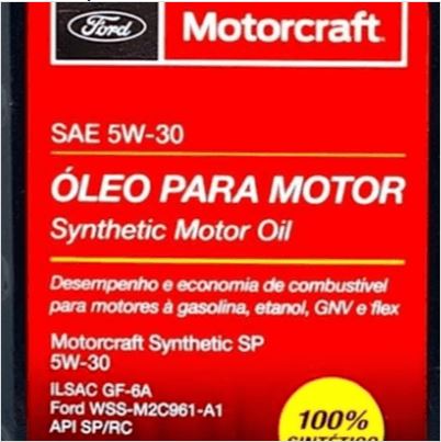 OLEO MOTOR SINTETICO 5W30 API SP/RC MOTORCRAFT ORIGINAL