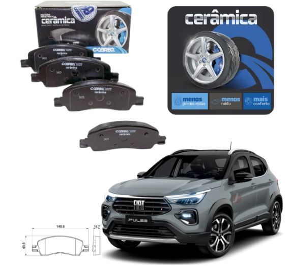 PASTILHA FREIO ARGO TREKK 1.3 CRONOS DRIVE PULSE DIANT