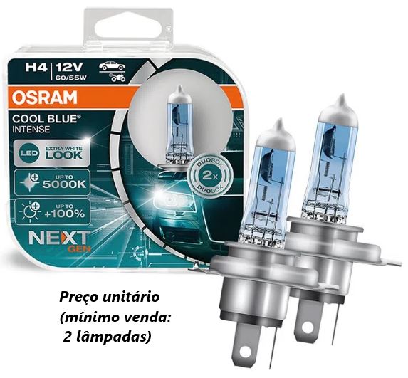 PAR LAMPADA FAROL H-4 COOL BLUE INTENSE (UP TO +100%)