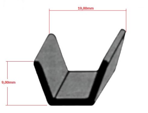CANALETA EM METRO MODELO BAIXA 19X9MM MARCOPOLO VOLARE