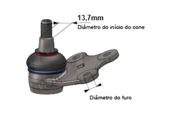 PIVO SUSPENSAO S10 BLAZER AT12 SUPERIOR Nº 93292476 SKF