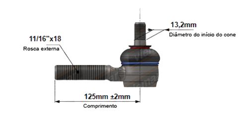 TERMINAL DIRECAO S10 BLAZER 95-11 INT/CURTO Nº 26033088