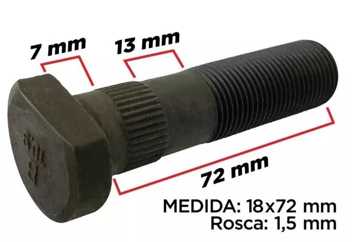 PARAFUSO RODA FORD F4000 1998ED F250 (CUBO TRASEIRO)