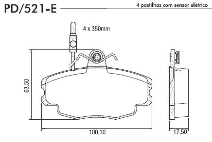 PASTILHA FREIO CITROEN ZX AURA FURIO DIANTEIRA