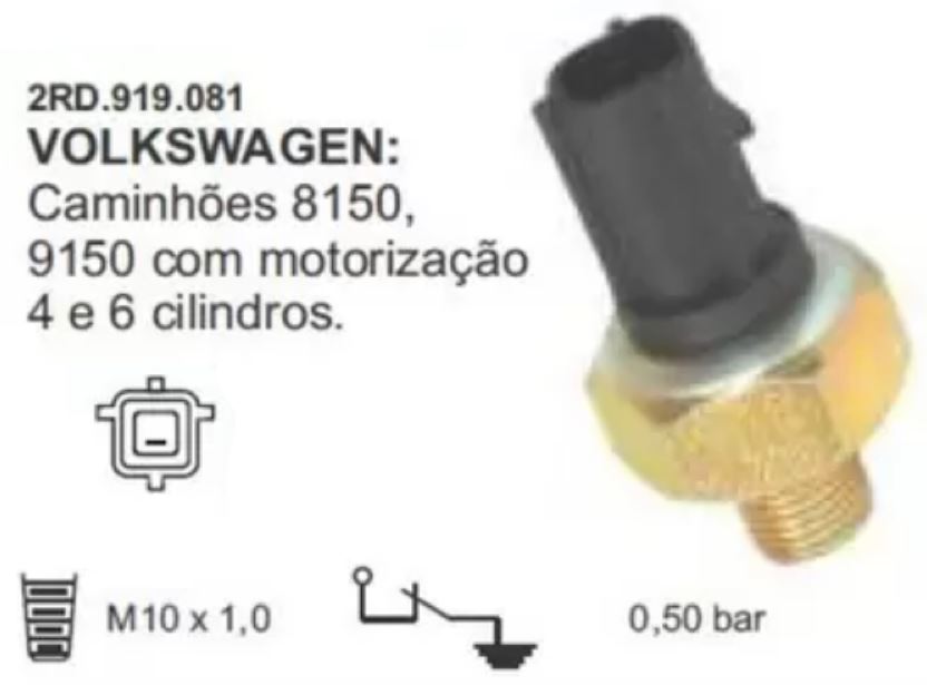 INTERRUPTOR OLEO MOTOR VW CAM 8150 9150 4 E 6 CILINDROS