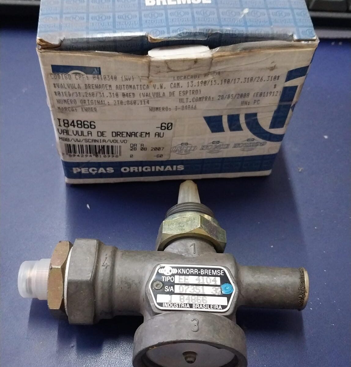 VALVULA DRENAGEM AUTOMATICA VW CAMINHÃO Nº 2T0860114