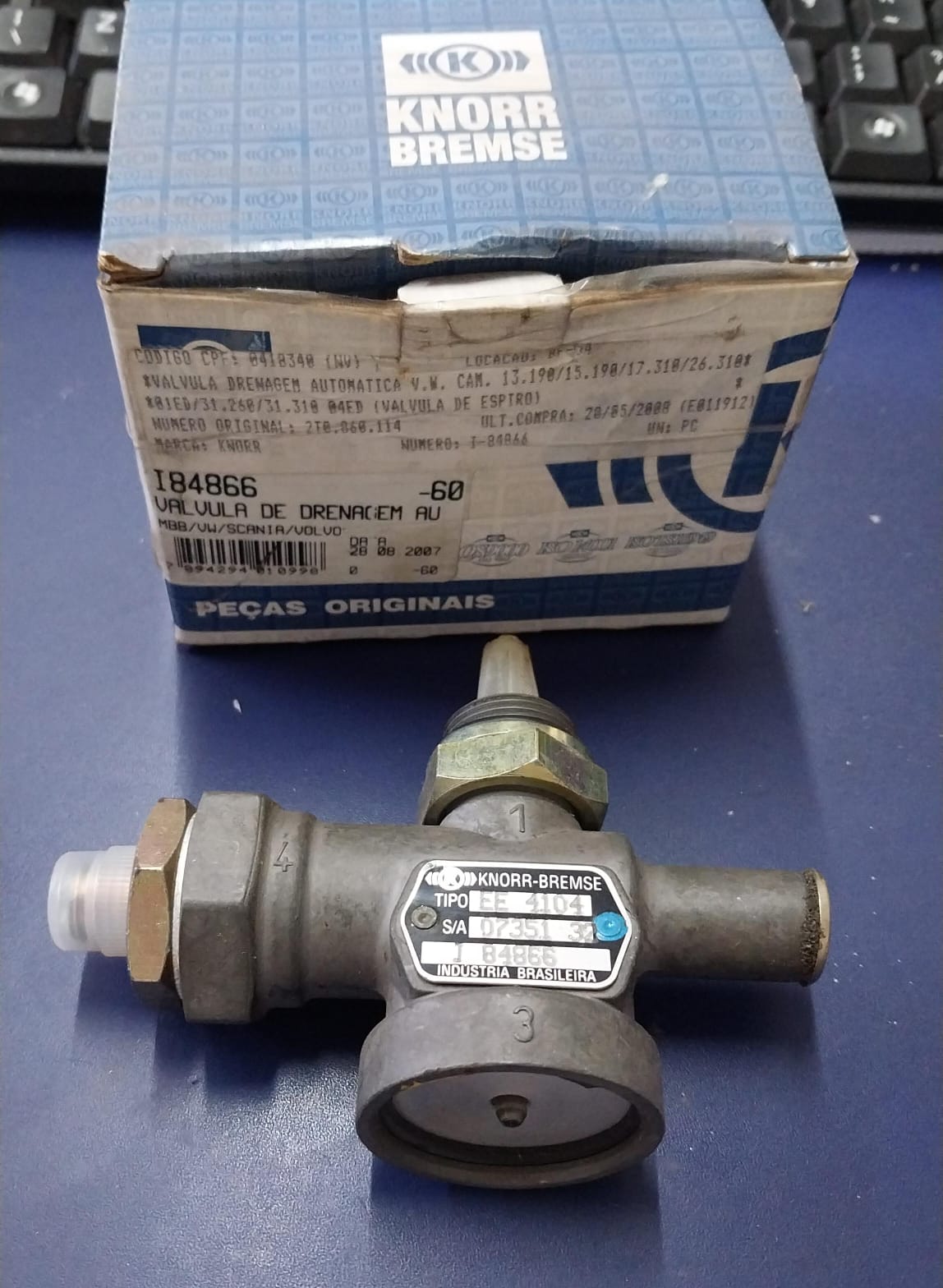 VALVULA DRENAGEM AUTOMATICA VW CAMINHÃO Nº 2T0.860.114