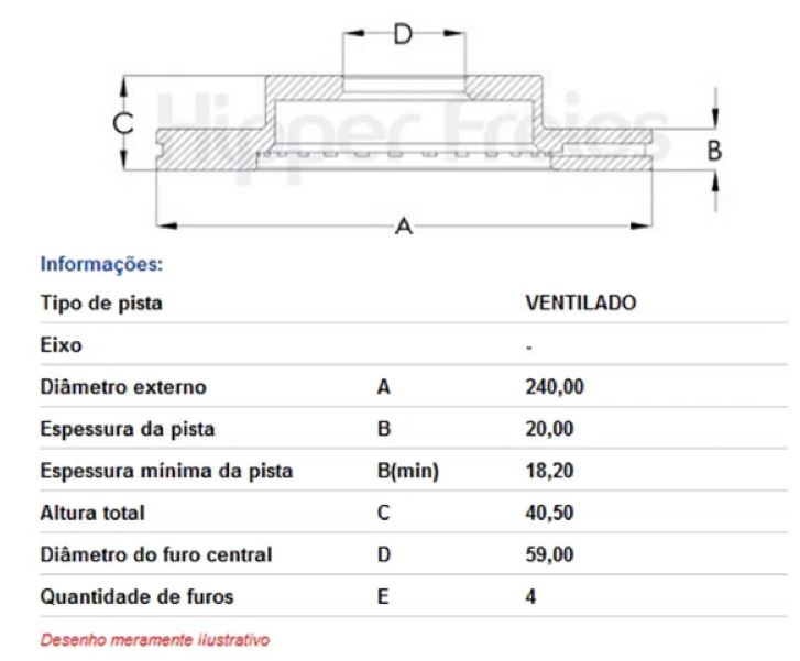 DISCO FREIO UNO VIVACE 1.0 PALIO NOVO 1.0 2010ed DIANT.