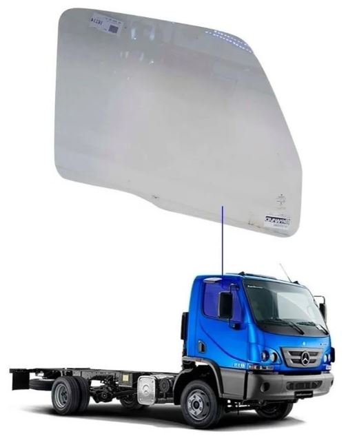 VIDRO PORTA M.B.B ACCELO 915/715C DIREITO VERDE ORIG