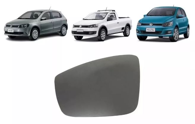 VIDRO RETROVISOR VW FOX 2010ED GOL VI C/BASE ESQUERDO