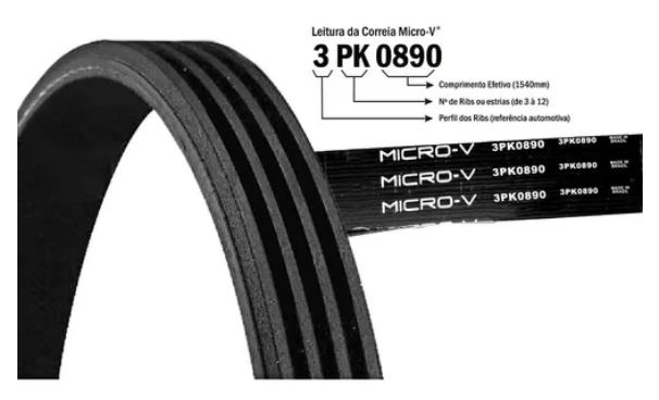 CORREIA DIR HIDR ONIX SONIC PRISMA 3PK890EL Nº24579487