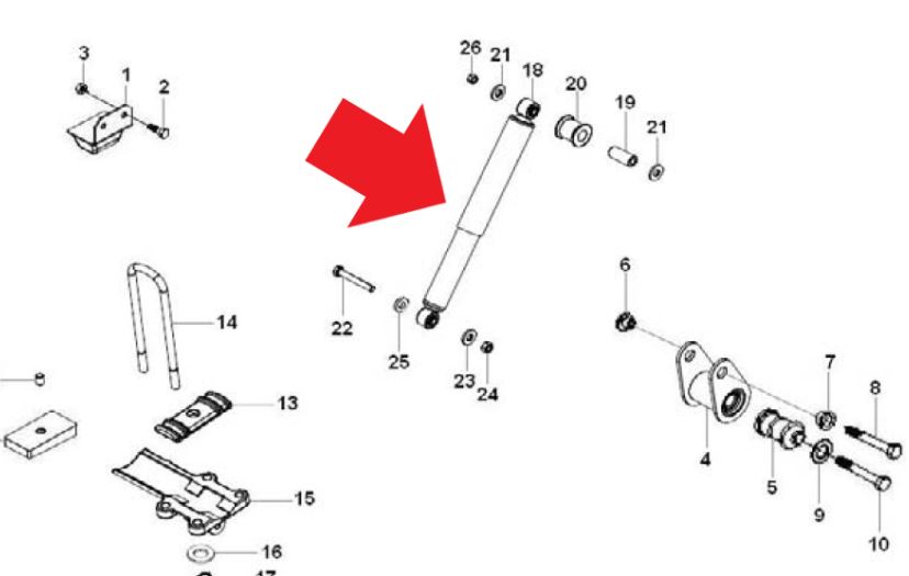 AMORTECEDOR AGRALE VOLARE V8L 4X4 TRAS Nº6025014084009