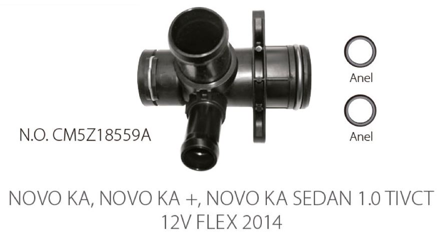 FLANGE BOMBA DAGUA NEW FIESTA KA NOVO 1.0 ECOBOOST FLEX
