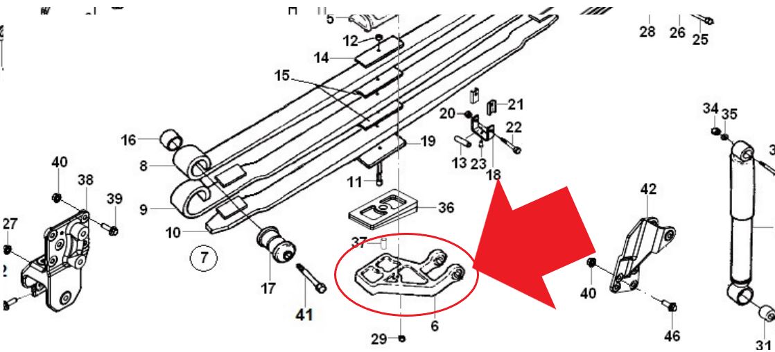 SUPORTE AMORTECEDOR VOLARE W7 W8 W9 SUSPENSAO DIANTEIRA Nº 6
