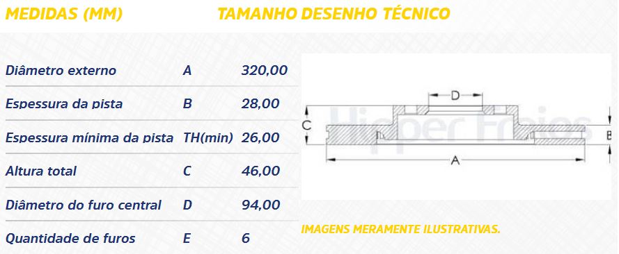 DISCO FREIO L200 TRITON SPORT 2.4 2021ED 6FUROS DIANT