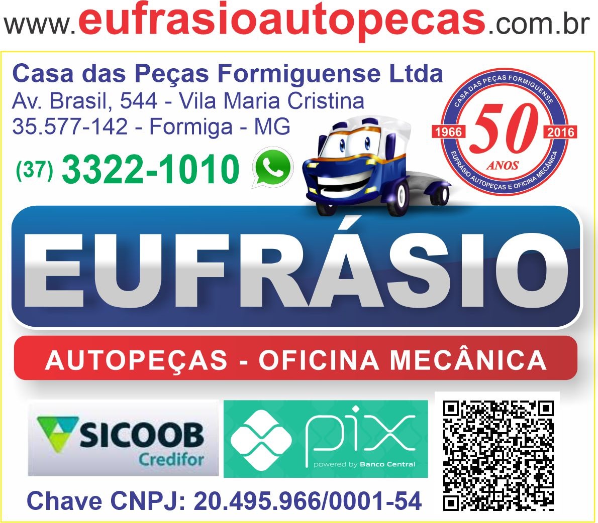 PIX CNPJ SICOOB Credifor Eufrásio Autopeças